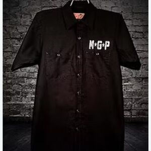 Red Kap MGP Machine Gun Preacher Black Casual Button Down Shirt